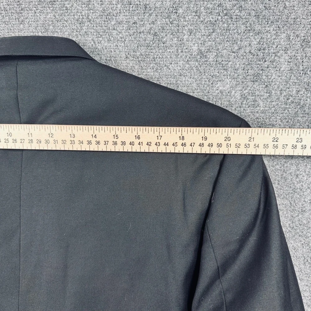 Lauren Ralph Lauren 2 Piece Suit 48L 42x32 Black Wool Blend Pleated Pant
